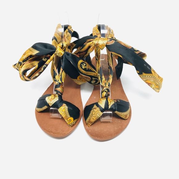 Office Girl Leather Satin Feel Tie Up Sandals - Picture 1 of 4